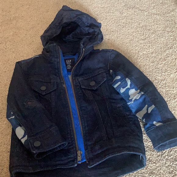 Gap 2T hooded Denim Cameo Jacket - Picture 7 of 7